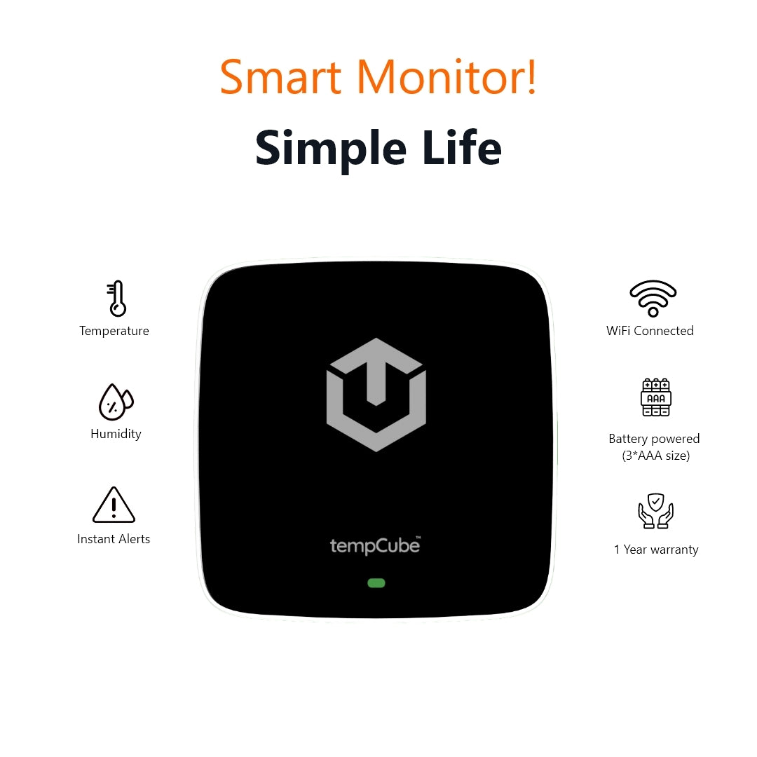 TempCube WiFi Temperature & Humidity Monitor Sensor