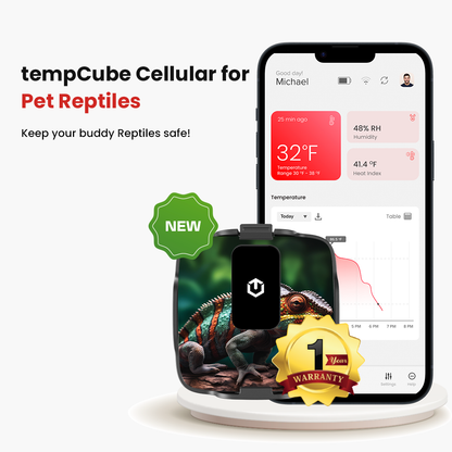 New tempCube Cellular - Verizon  Remote Temperature &amp; Humidity Sensor, 24/7 Monitoring